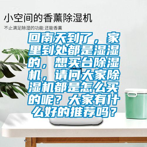 回南天到了，家里到處都是濕濕的，想買臺(tái)除濕機(jī)，請(qǐng)問(wèn)大家除濕機(jī)都是怎么買的呢？大家有什么好的推薦嗎？