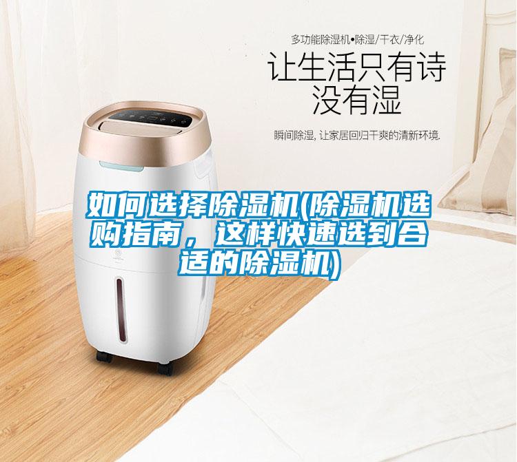 如何選擇除濕機(除濕機選購指南，這樣快速選到合適的除濕機)