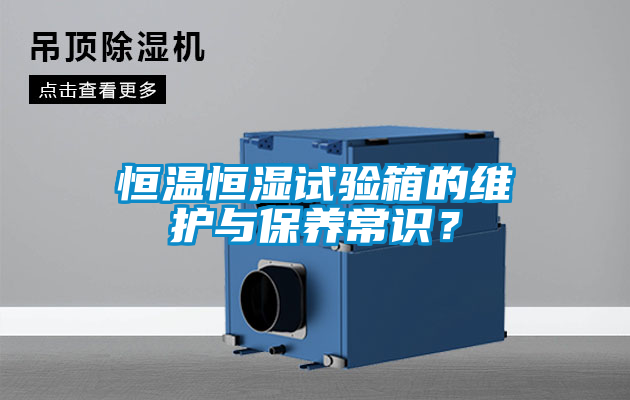 恒溫恒濕試驗箱的維護與保養(yǎng)常識？