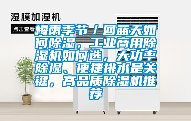 梅雨季節(jié)／回藍天如何除濕，工業(yè)商用除濕機如何選，大功率除濕、便捷排水是關鍵，高品質(zhì)除濕機推薦